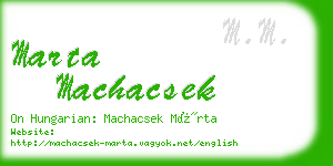 marta machacsek business card